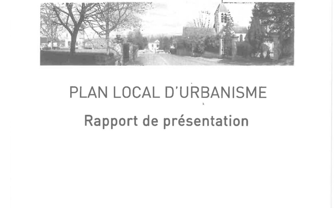 Révision du Plan Local d&rsquo;Urbanisme – Rapport de présentation